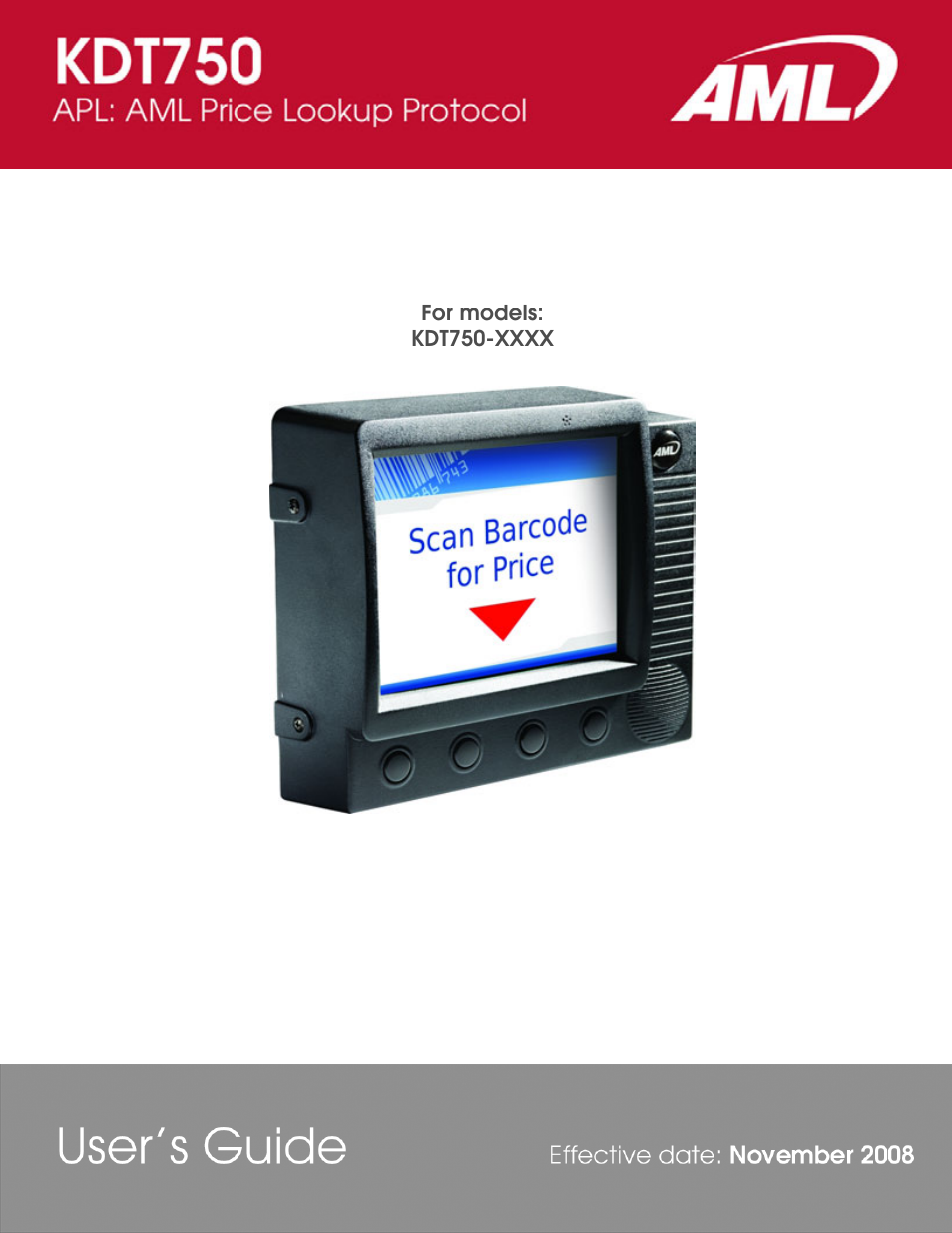 AML KDT750 Price Verification System User Manual | 41 pages