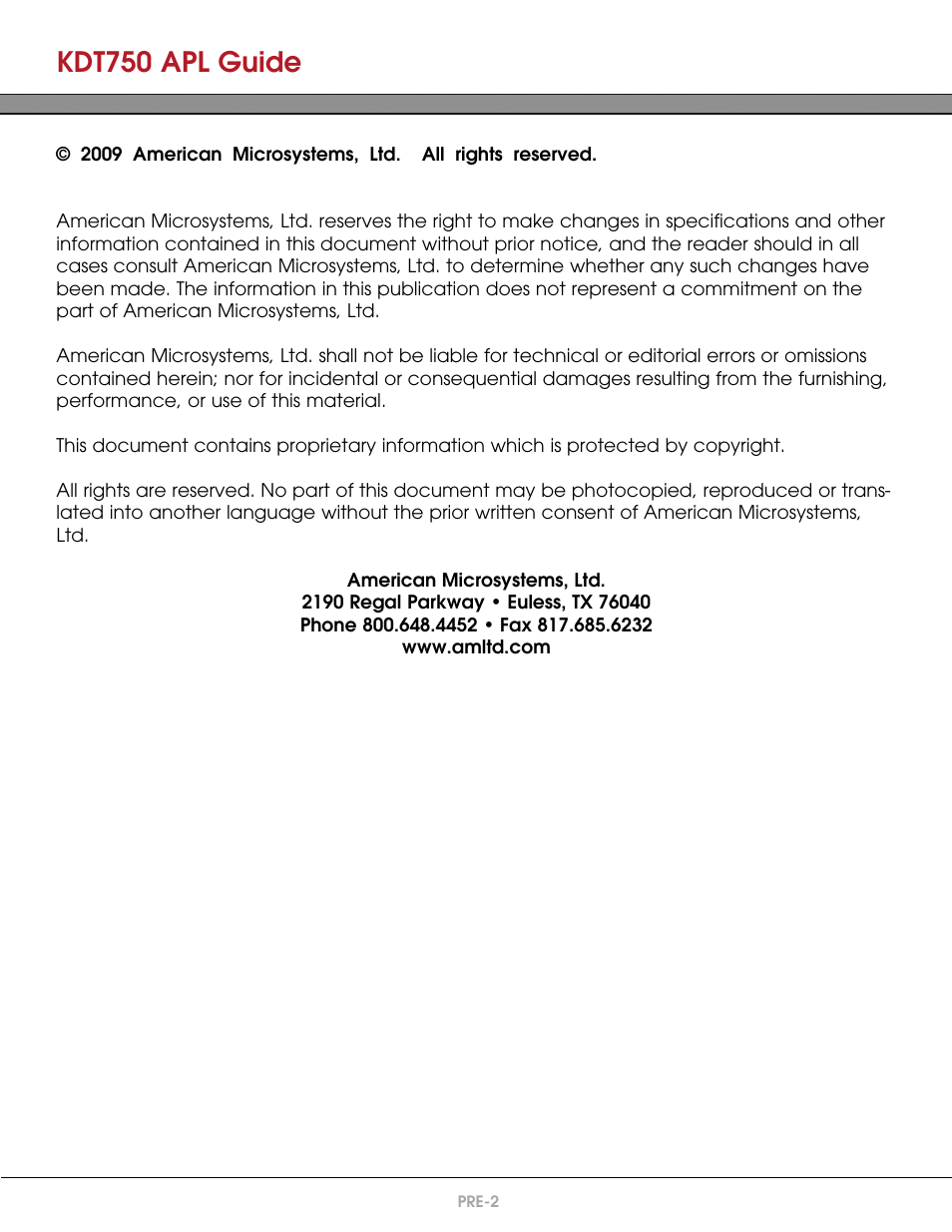 Kdt750 apl guide | AML KDT750 Price Verification System User Manual | Page 3 / 41