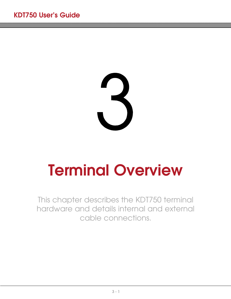 Chapter 3: terminal overview, Terminal overview | AML KDT750 Price Verification System User Manual | Page 15 / 71