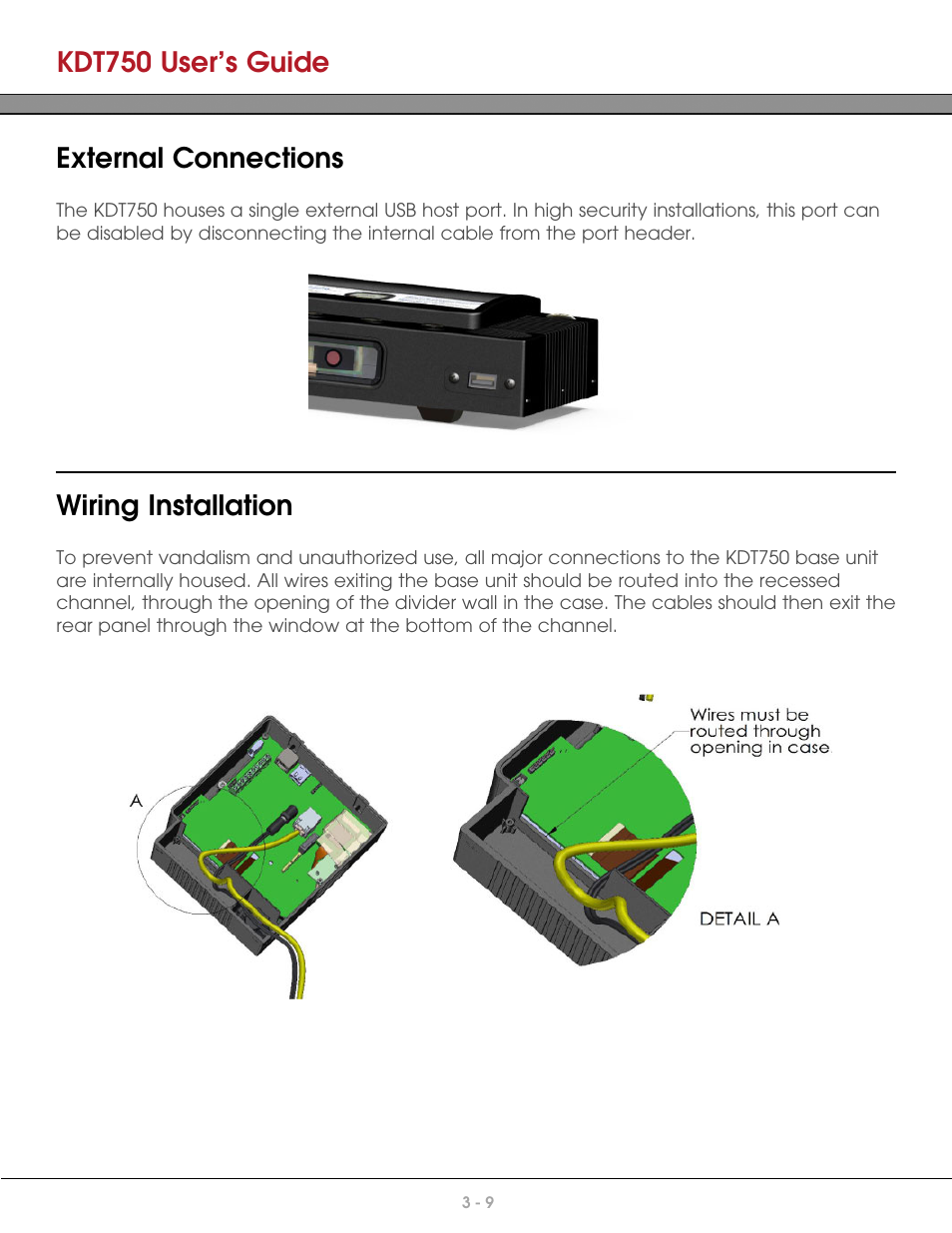 External connections, Wiring installation, Kdt750 user’s guide | AML KDT750 Price Verification System User Manual | Page 23 / 71