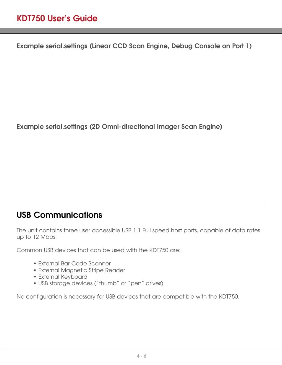 Usb communications, Kdt750 user’s guide | AML KDT750 Price Verification System User Manual | Page 32 / 71