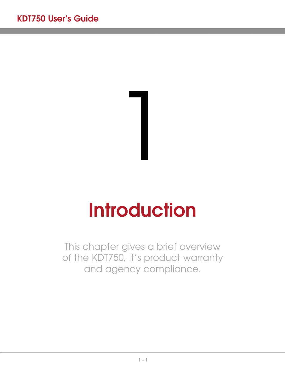 Chapter 1: introduction, Introduction | AML KDT750 Price Verification System User Manual | Page 8 / 71