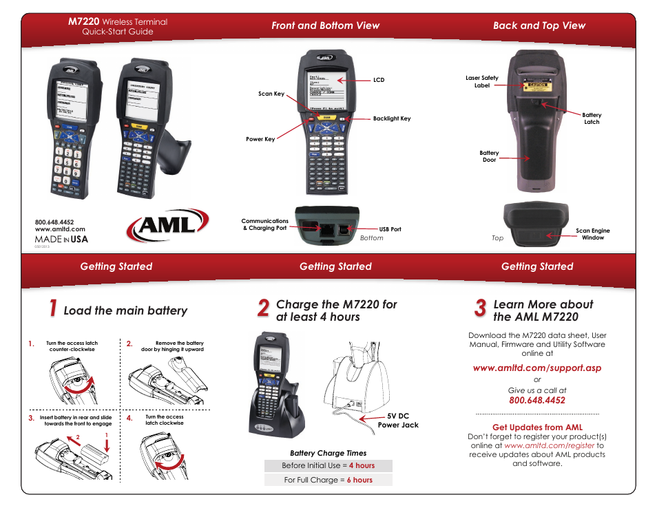 AML M7220 Wireless Terminal User Manual | 2 pages