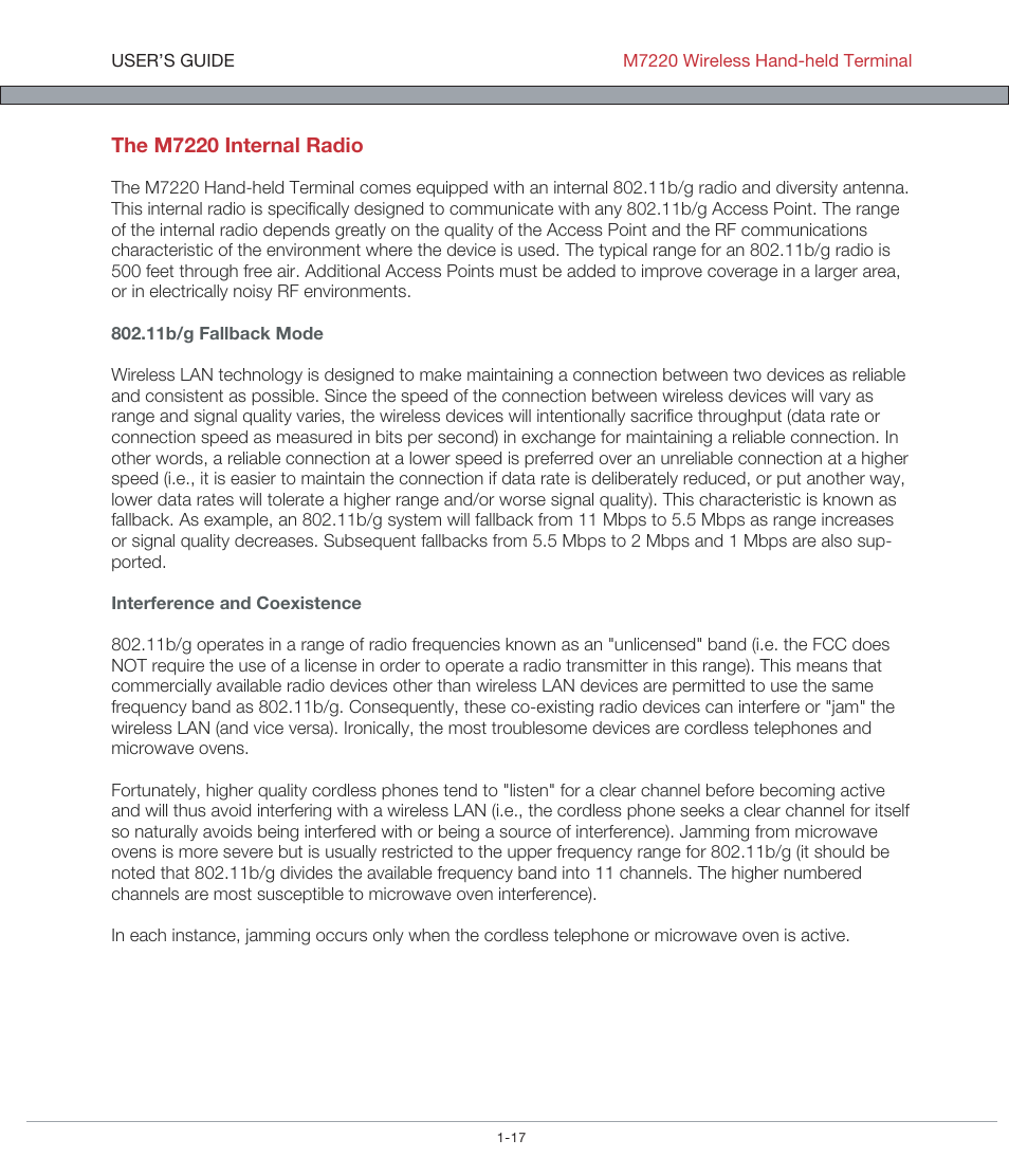 AML M7220 Wireless Terminal User Manual | Page 23 / 101