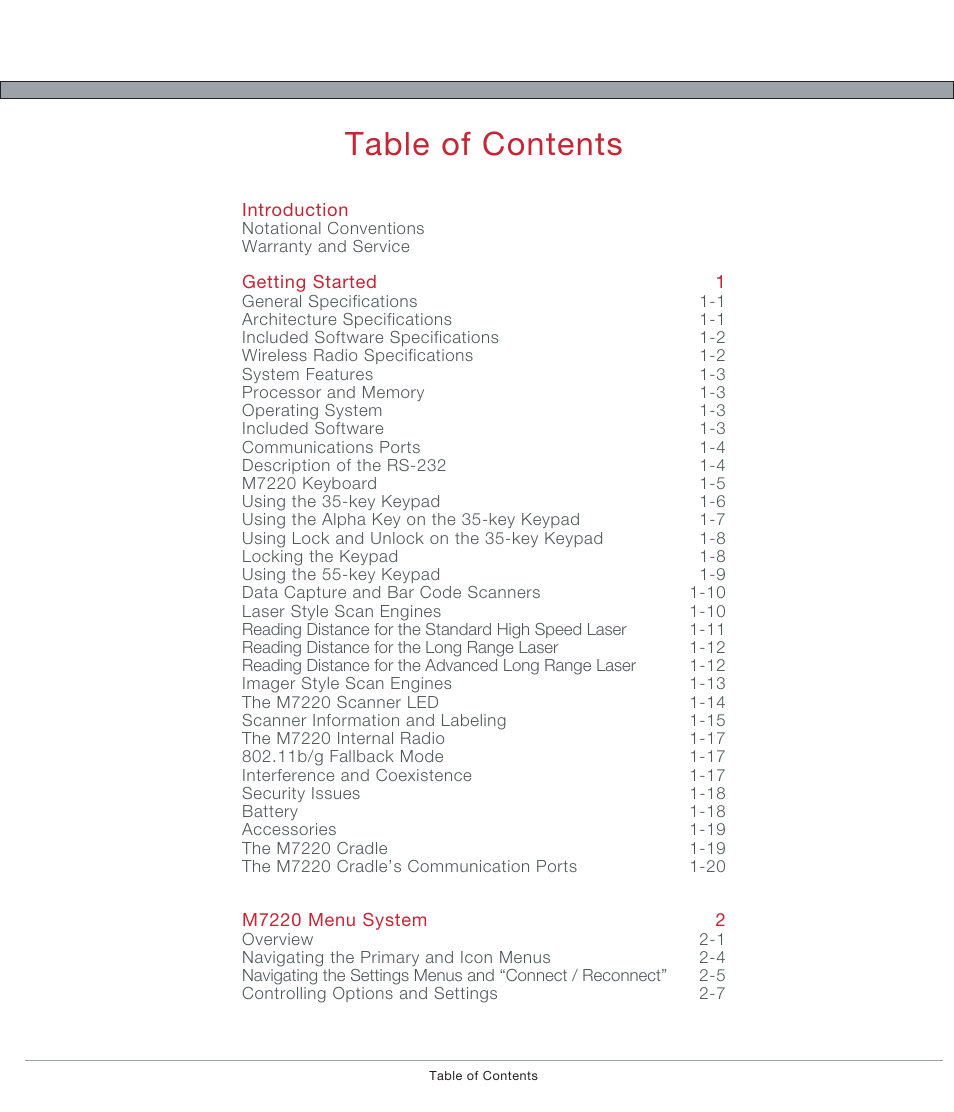 AML M7220 Wireless Terminal User Manual | Page 4 / 101