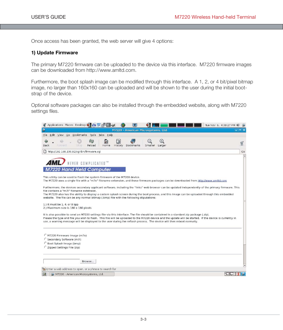 AML M7220 Wireless Terminal User Manual | Page 83 / 101