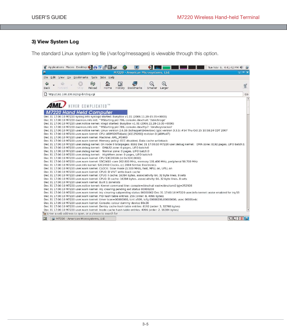 AML M7220 Wireless Terminal User Manual | Page 85 / 101