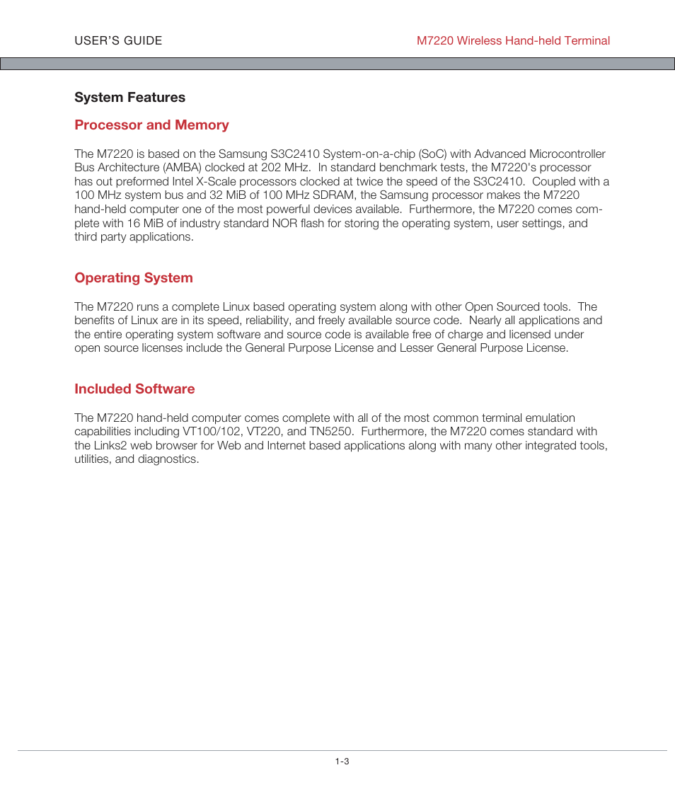 AML M7220 Wireless Terminal User Manual | Page 9 / 101