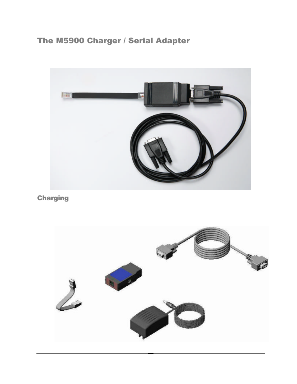 The m5900 charger / serial adapter, Charging | AML M5900 Portable Batch Data Terminal User Manual | Page 20 / 64