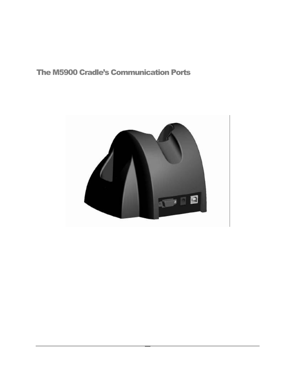 The m5900 cradle’s communication ports | AML M5900 Portable Batch Data Terminal User Manual | Page 22 / 64