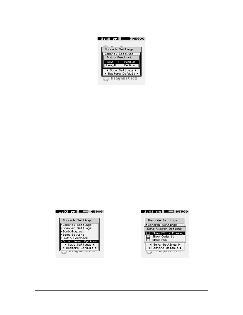 Data viewer options | AML M5900 Portable Batch Data Terminal User Manual | Page 46 / 64