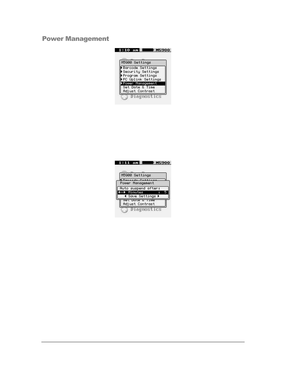 Power management | AML M5900 Portable Batch Data Terminal User Manual | Page 54 / 64