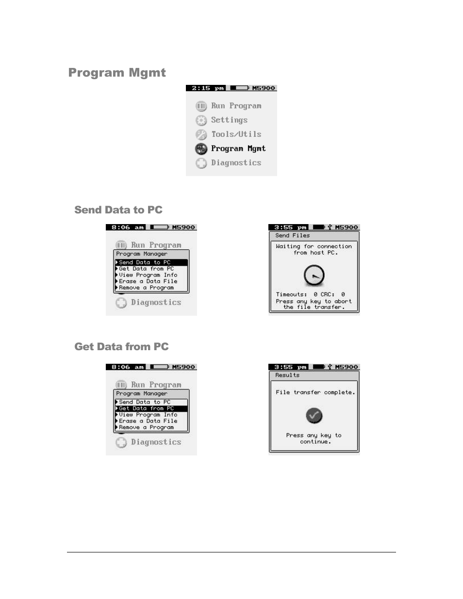 Program mgmt | AML M5900 Portable Batch Data Terminal User Manual | Page 58 / 64