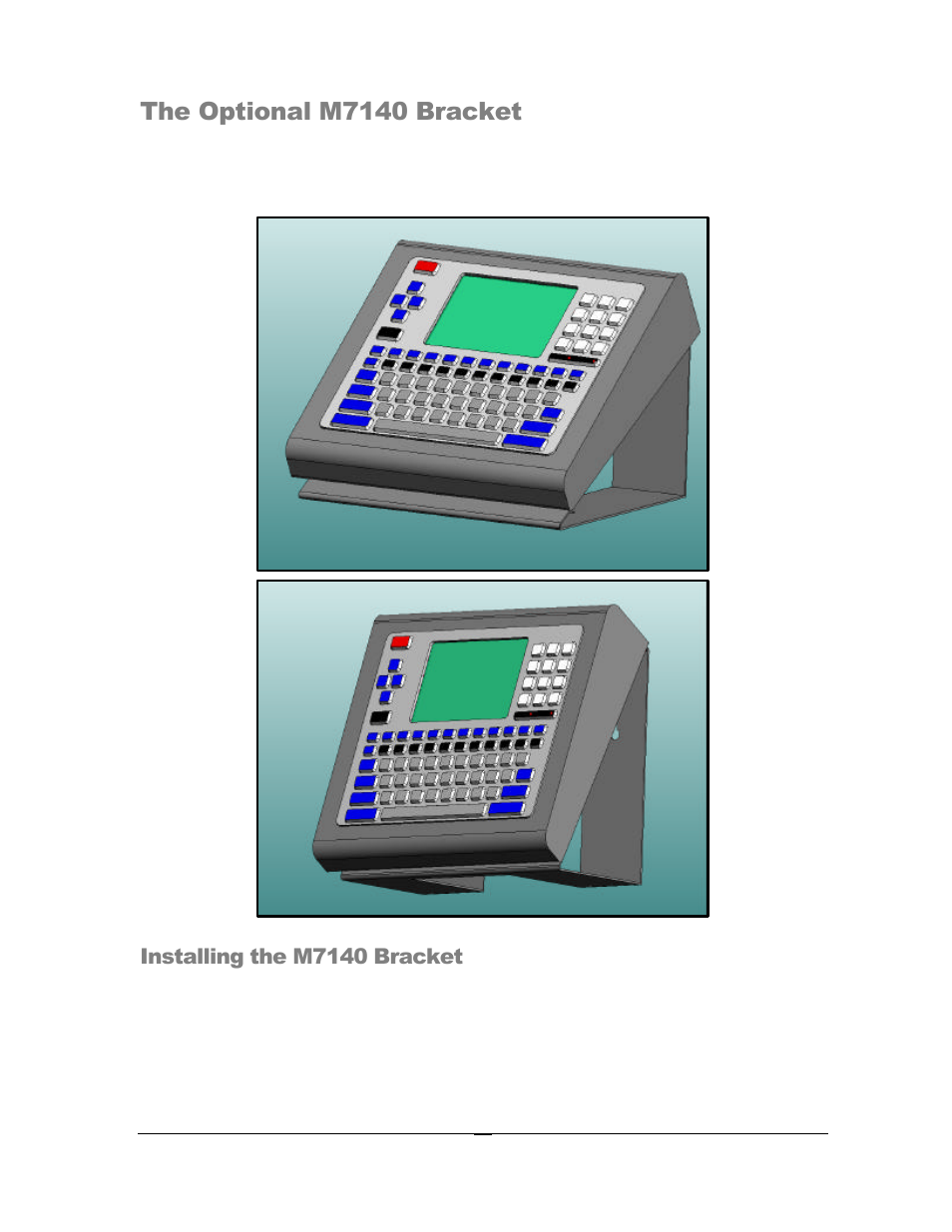 The optional m7140 bracket, Installing the m7140 bracket | AML M7140 Stationary Terminal User Manual | Page 14 / 56