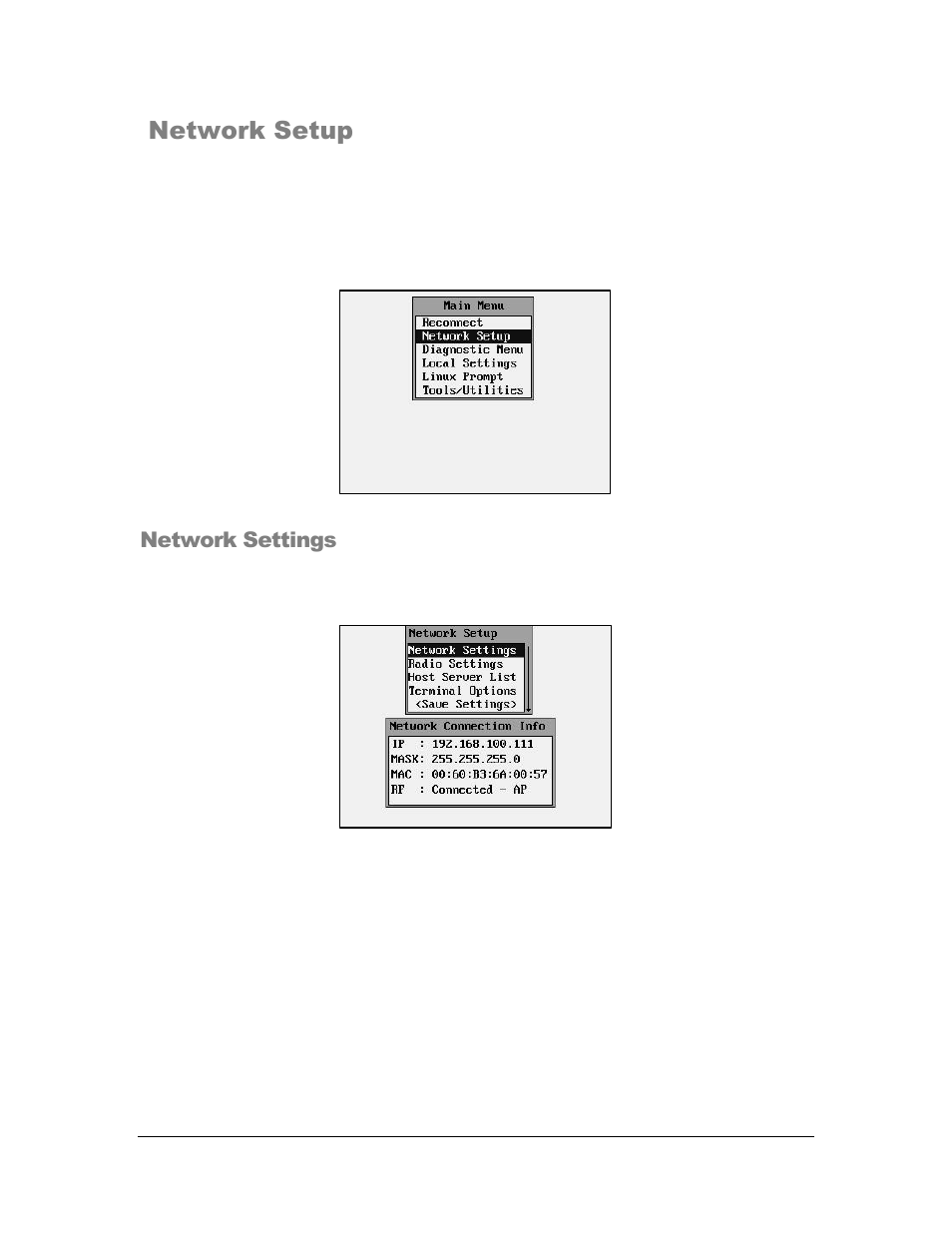 Network setup | AML M7140 Stationary Terminal User Manual | Page 25 / 56