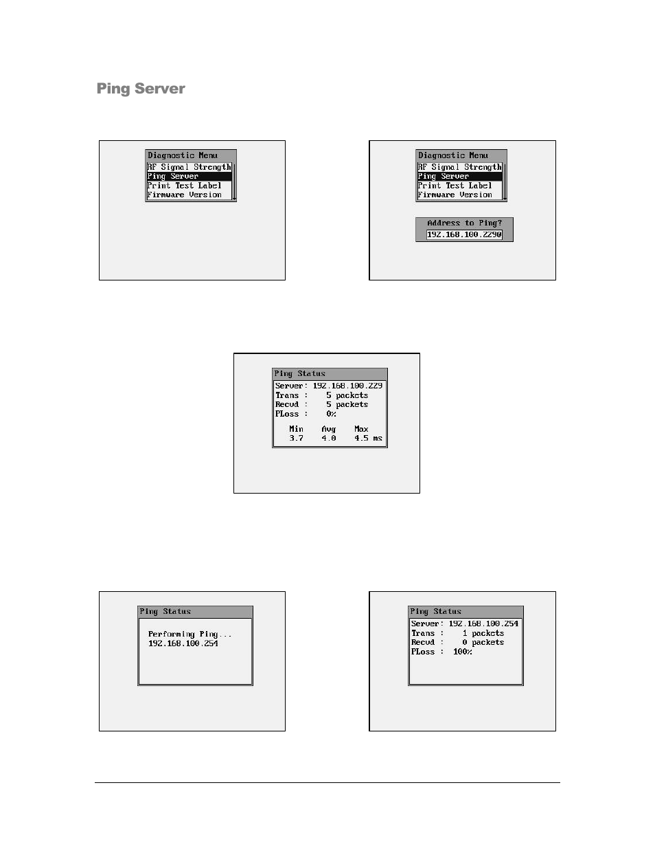 Ping server | AML M7140 Stationary Terminal User Manual | Page 38 / 56