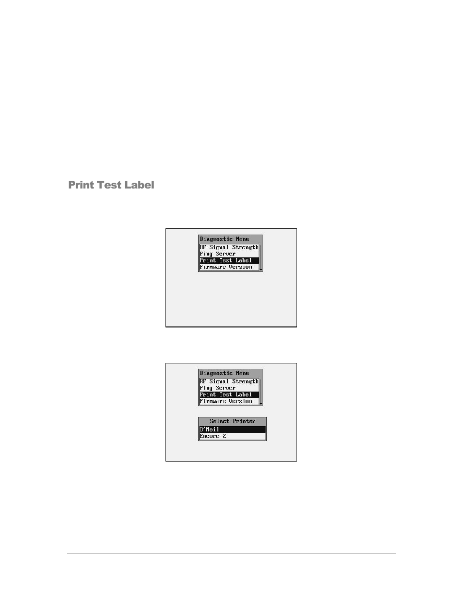 Print test label | AML M7140 Stationary Terminal User Manual | Page 39 / 56