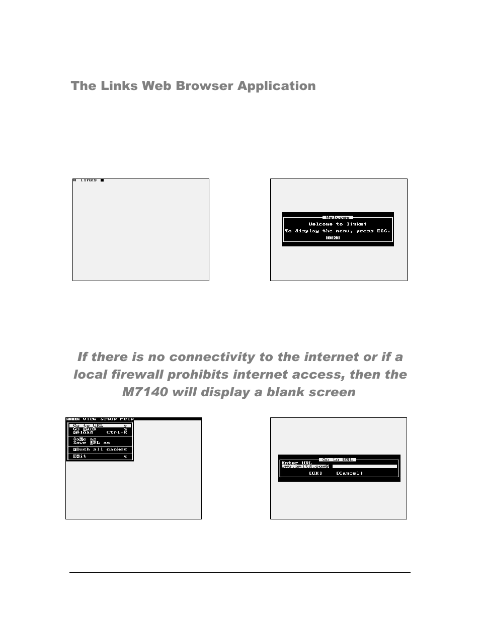 The links web browser application | AML M7140 Stationary Terminal User Manual | Page 53 / 56