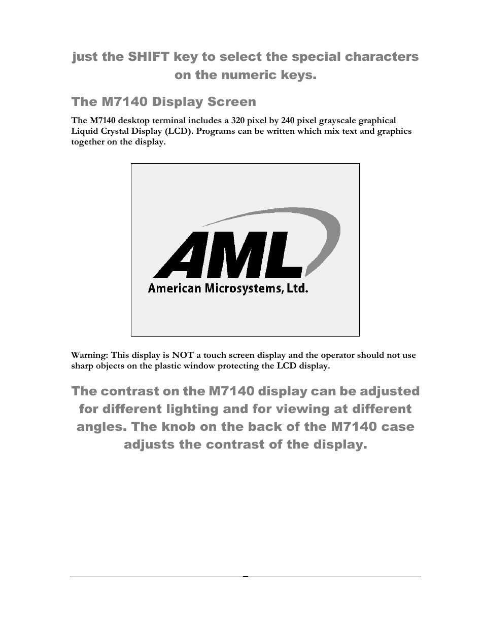 AML M7140 Stationary Terminal User Manual | Page 9 / 56