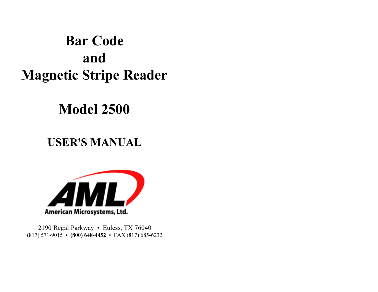 AML M2500 Decoder User Manual | 81 pages