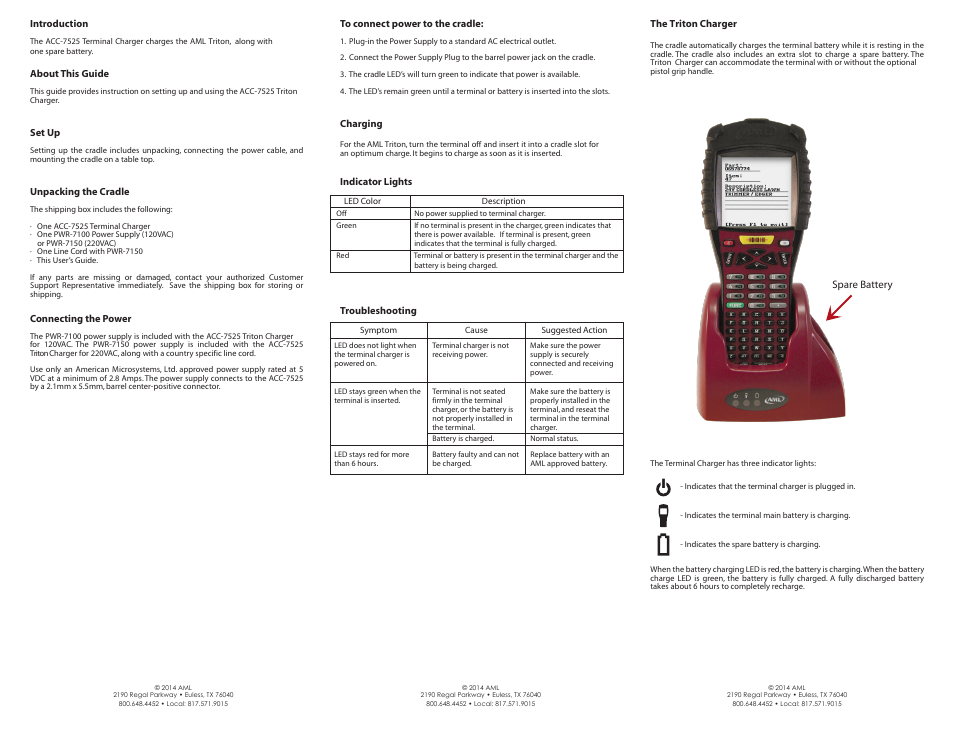 Acc-7525_inside | AML ACC-5925 Triton Charging Cradle User Manual | Page 2 / 2