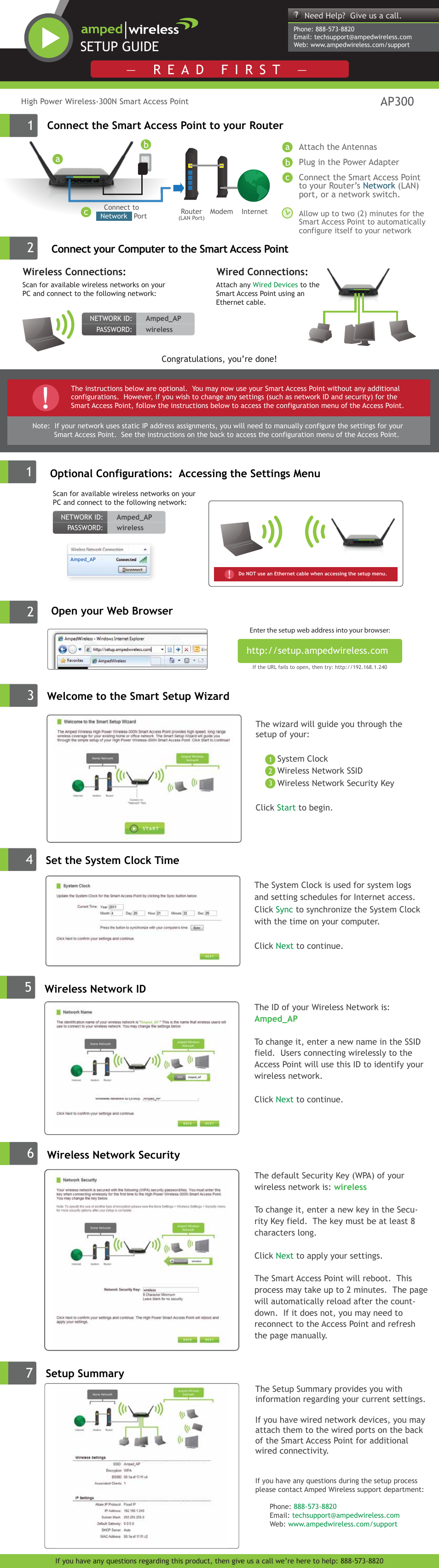 Amped Wireless AP300 - High Power Wireless-300N Smart Access Point User Manual | 2 pages