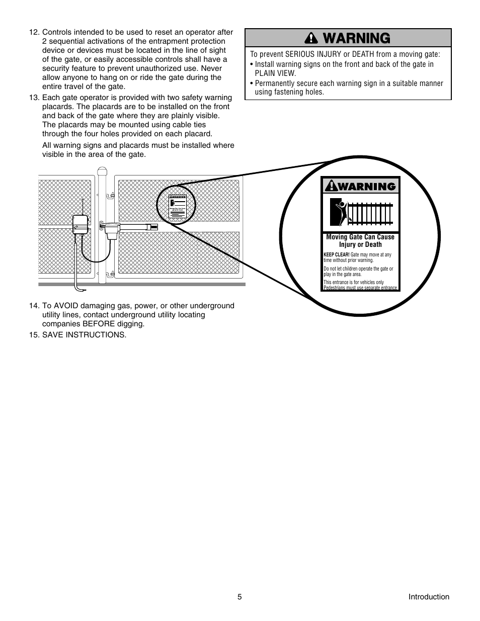 Chamberlain RESIDENTIAL GATE OPERATOR GA420D User Manual | Page 5 / 48