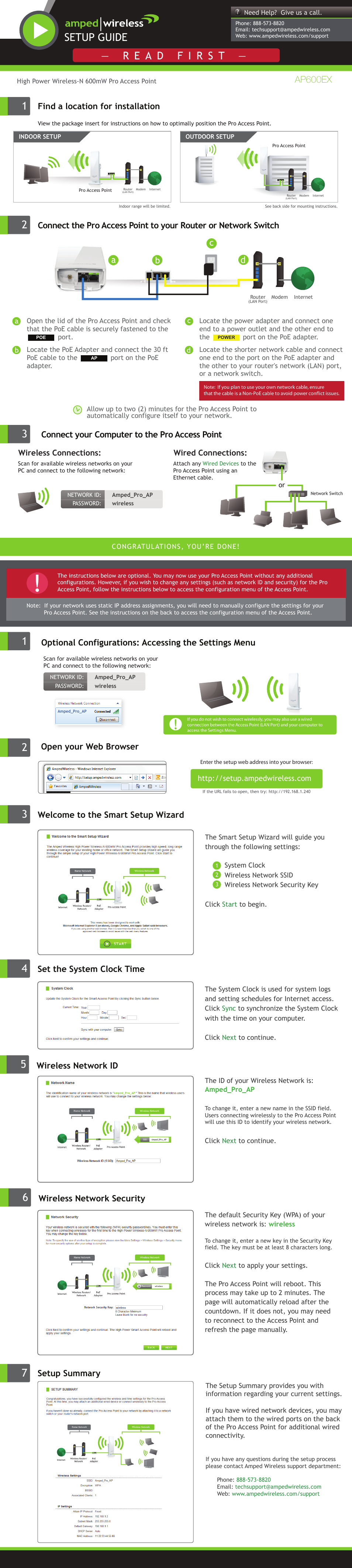 Amped Wireless AP600EX - High Power Wireless-N 600mW Pro Access Point User Manual | 2 pages