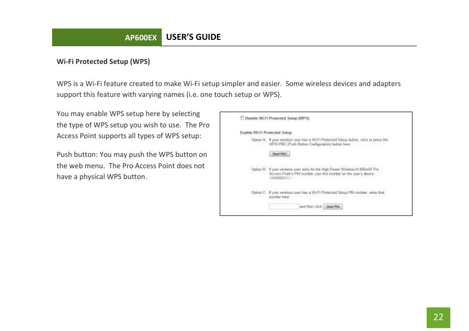 Wi-fi protected setup (wps) | Amped Wireless AP600EX - High Power Wireless-N 600mW Pro Access Point User Manual | Page 23 / 55