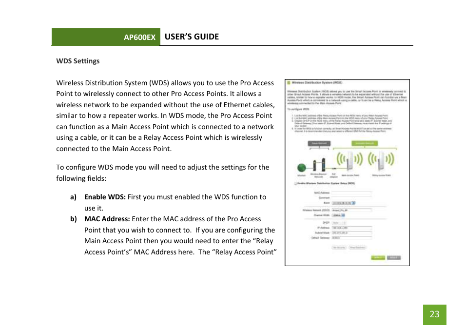 Wds settings | Amped Wireless AP600EX - High Power Wireless-N 600mW Pro Access Point User Manual | Page 24 / 55