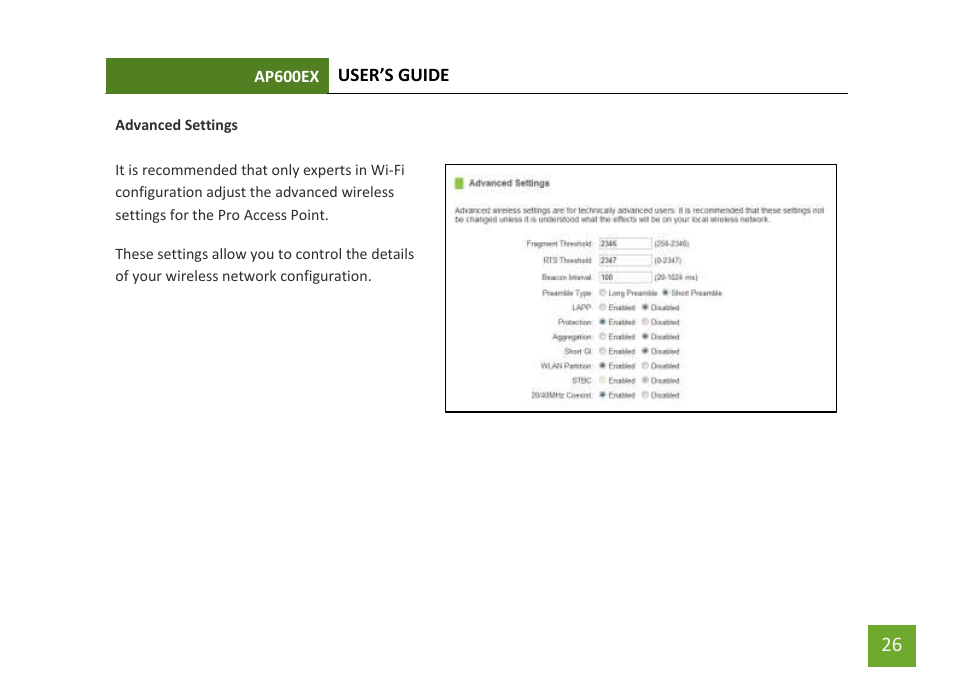 Wireless settings smart features | Amped Wireless AP600EX - High Power Wireless-N 600mW Pro Access Point User Manual | Page 27 / 55