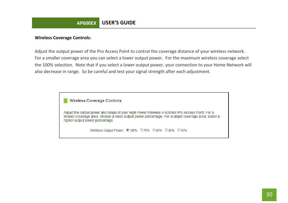 Wireless coverage controls: ip settings | Amped Wireless AP600EX - High Power Wireless-N 600mW Pro Access Point User Manual | Page 31 / 55