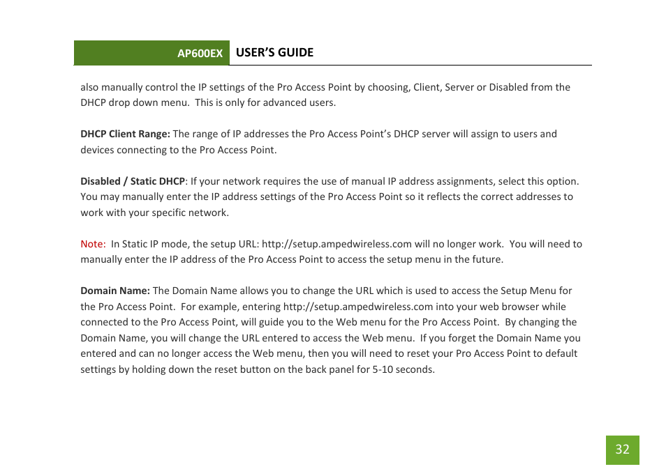 Amped Wireless AP600EX - High Power Wireless-N 600mW Pro Access Point User Manual | Page 33 / 55