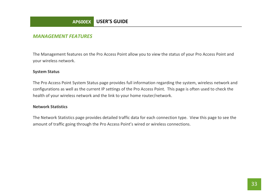 Management features management: system clock | Amped Wireless AP600EX - High Power Wireless-N 600mW Pro Access Point User Manual | Page 34 / 55