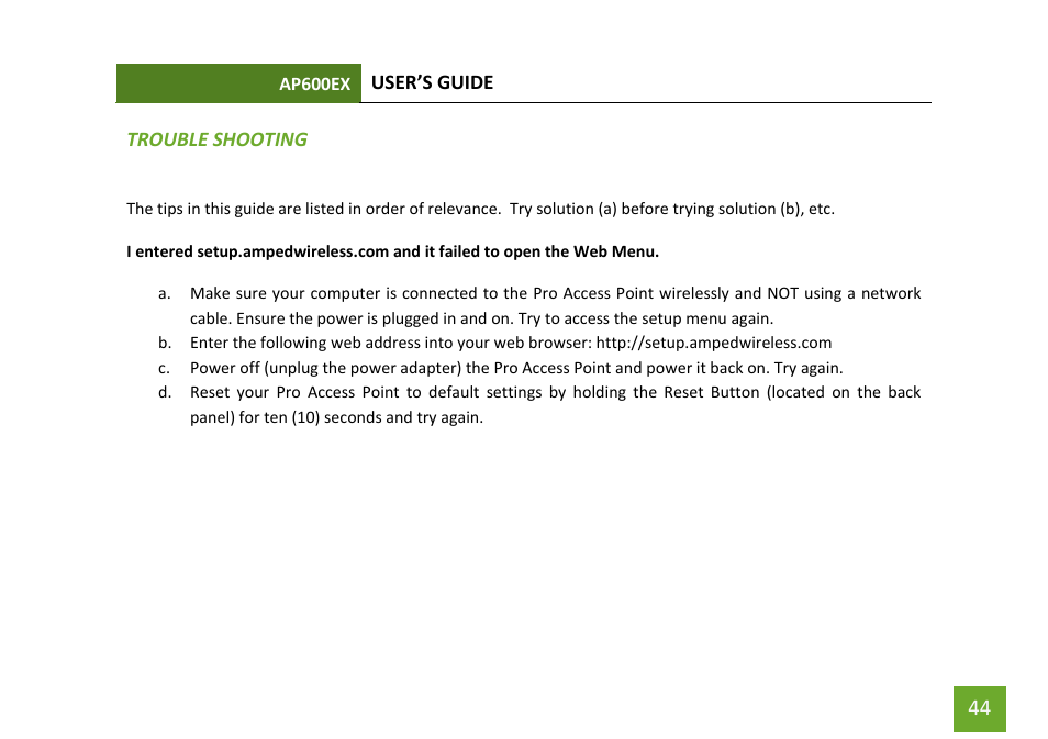 Amped Wireless AP600EX - High Power Wireless-N 600mW Pro Access Point User Manual | Page 45 / 55