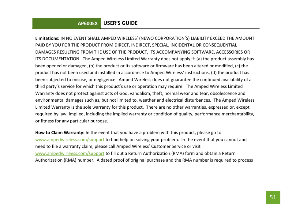 Amped Wireless AP600EX - High Power Wireless-N 600mW Pro Access Point User Manual | Page 52 / 55