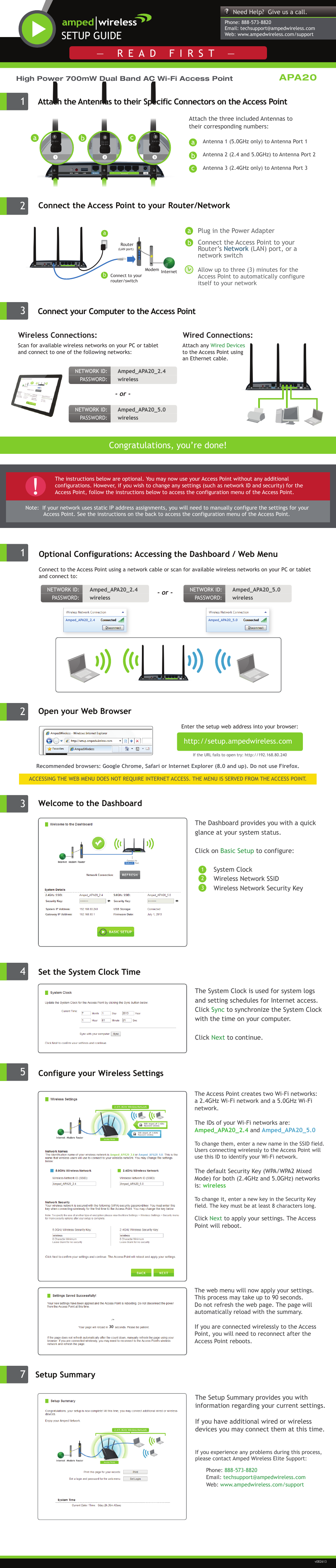 Amped Wireless APA20 - High Power 700mW Dual Band AC Wi-Fi Access Point User Manual | 2 pages