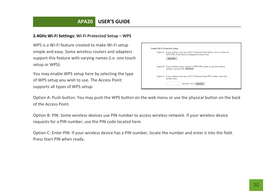 Wi-fi protected setup – wps | Amped Wireless APA20 - High Power 700mW Dual Band AC Wi-Fi Access Point User Manual | Page 31 / 68