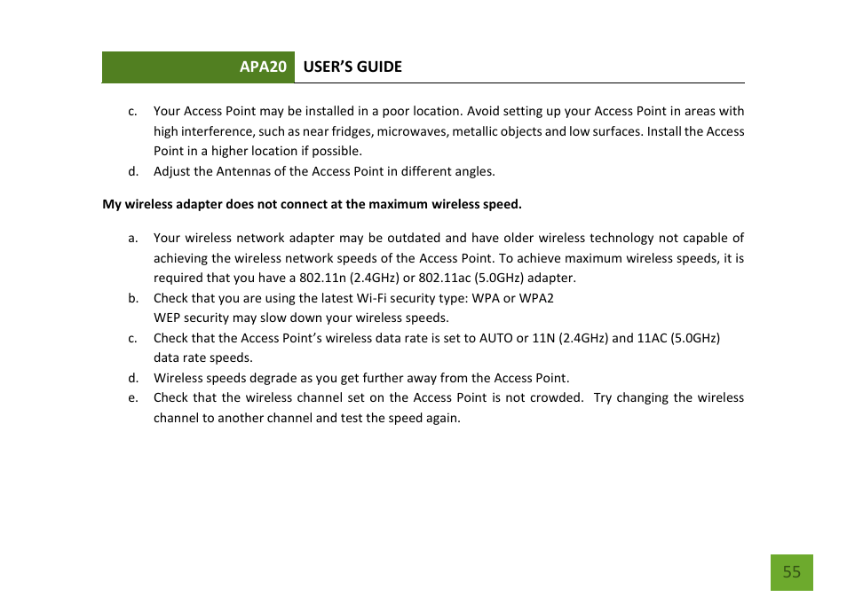 Amped Wireless APA20 - High Power 700mW Dual Band AC Wi-Fi Access Point User Manual | Page 56 / 68