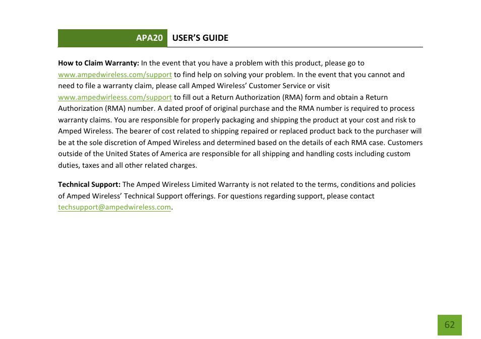 Amped Wireless APA20 - High Power 700mW Dual Band AC Wi-Fi Access Point User Manual | Page 63 / 68