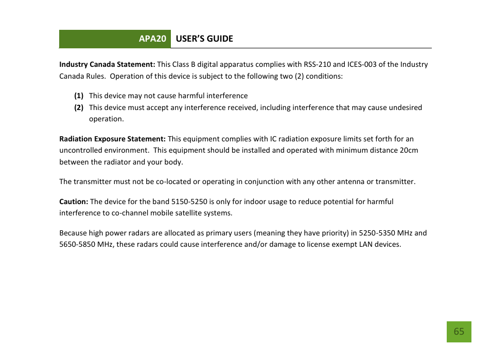 Amped Wireless APA20 - High Power 700mW Dual Band AC Wi-Fi Access Point User Manual | Page 66 / 68