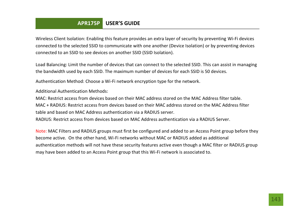 Amped Wireless APR175P - ProSeries High Power AC1750 Wi-Fi Access Point / Router User Manual | Page 144 / 186