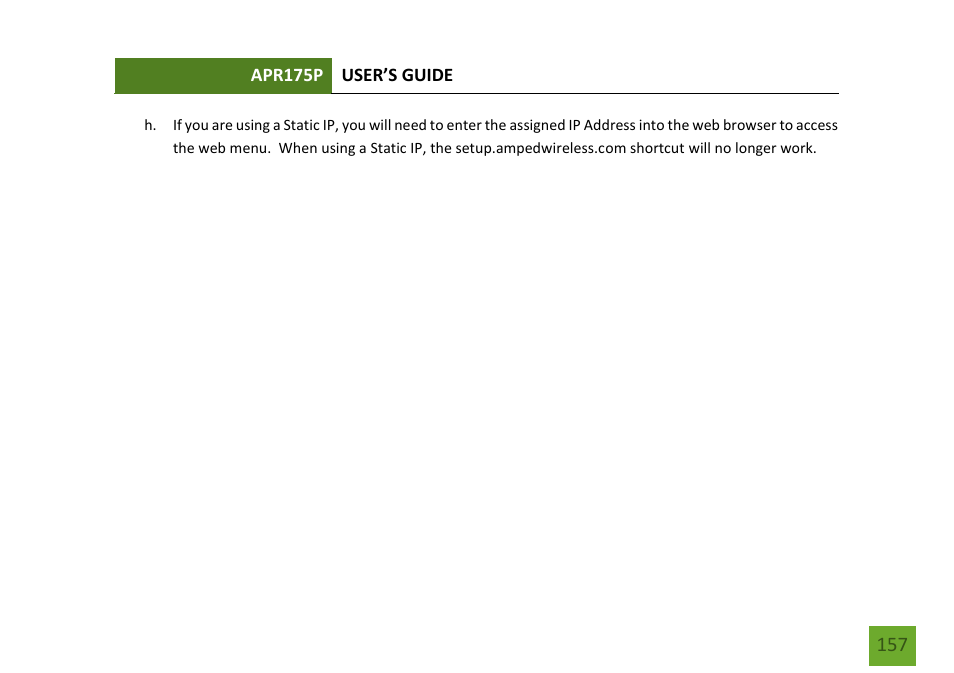 Amped Wireless APR175P - ProSeries High Power AC1750 Wi-Fi Access Point / Router User Manual | Page 158 / 186