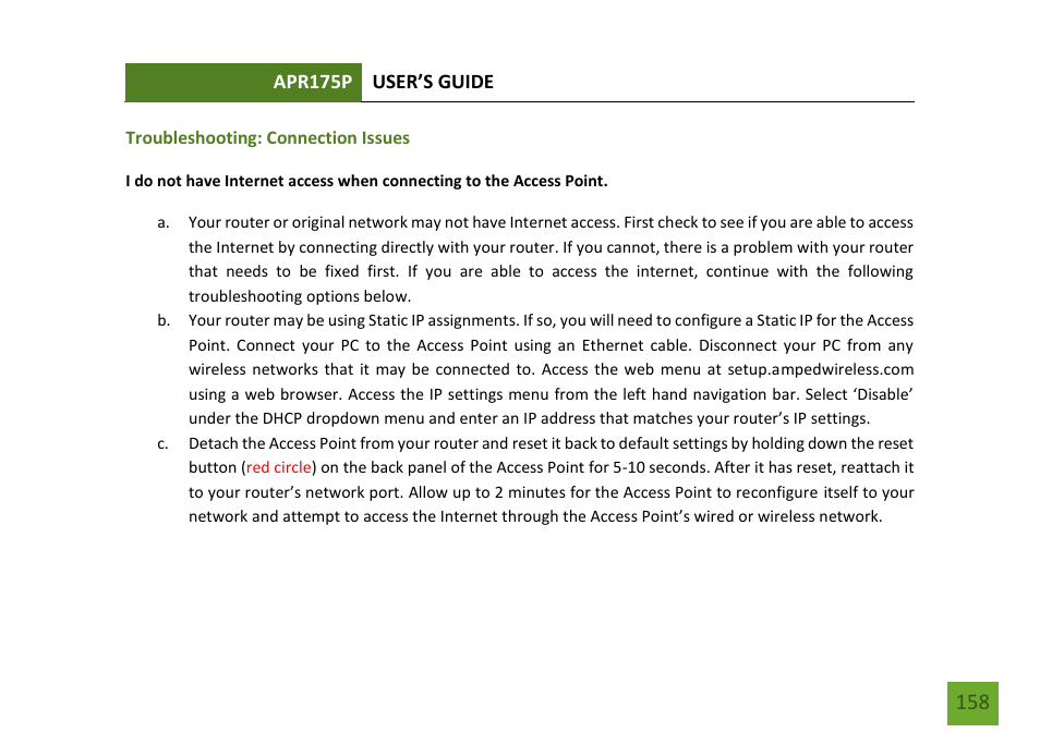 Amped Wireless APR175P - ProSeries High Power AC1750 Wi-Fi Access Point / Router User Manual | Page 159 / 186