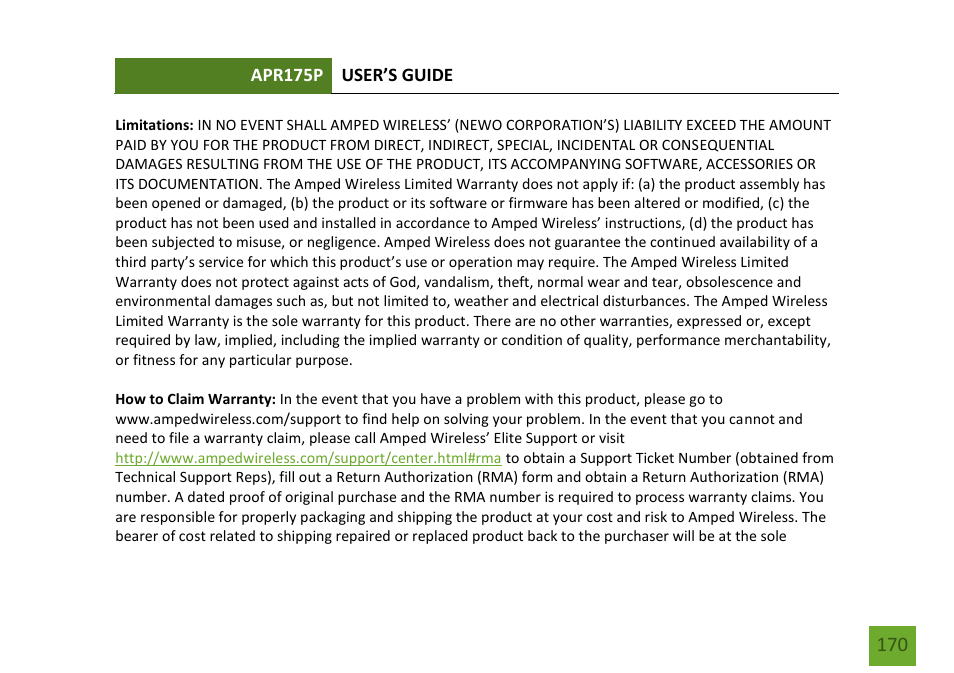 Amped Wireless APR175P - ProSeries High Power AC1750 Wi-Fi Access Point / Router User Manual | Page 171 / 186