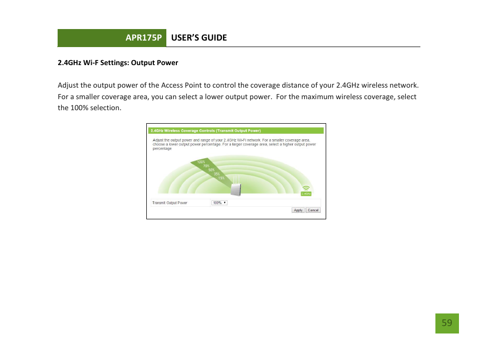 4ghz output power | Amped Wireless APR175P - ProSeries High Power AC1750 Wi-Fi Access Point / Router User Manual | Page 60 / 186