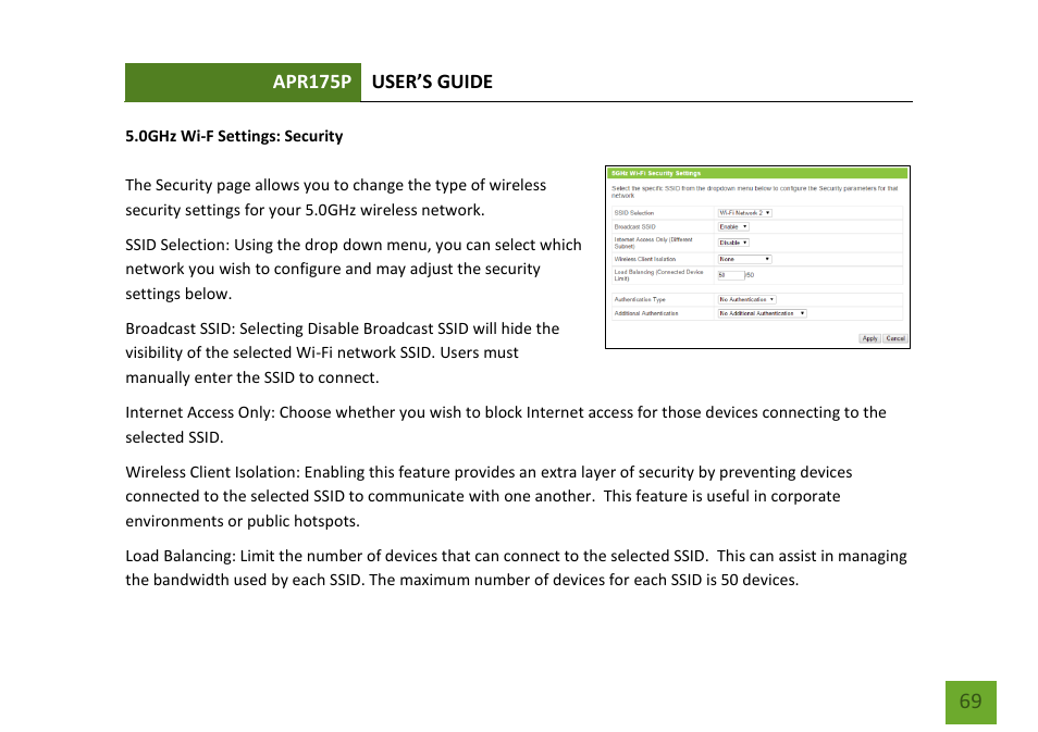 0ghz security | Amped Wireless APR175P - ProSeries High Power AC1750 Wi-Fi Access Point / Router User Manual | Page 70 / 186