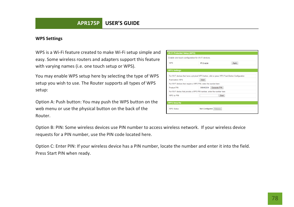 Wps settings | Amped Wireless APR175P - ProSeries High Power AC1750 Wi-Fi Access Point / Router User Manual | Page 79 / 186