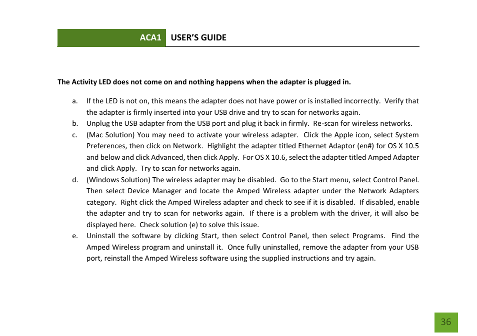 Amped Wireless ACA1 - High Power 500mW Dual Band AC Wi-Fi USB Adapter User Manual | Page 37 / 50