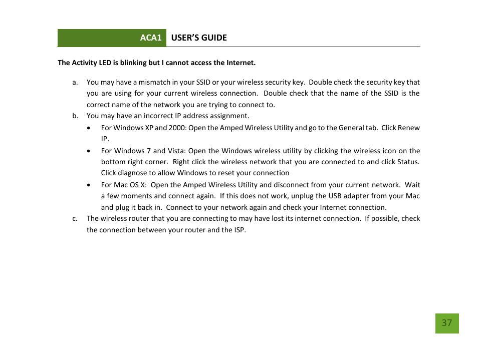 Amped Wireless ACA1 - High Power 500mW Dual Band AC Wi-Fi USB Adapter User Manual | Page 38 / 50